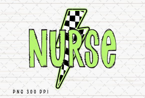 Download Green Nurse Checkered Lightning Bolt PNG - Lightning bolt png Collection