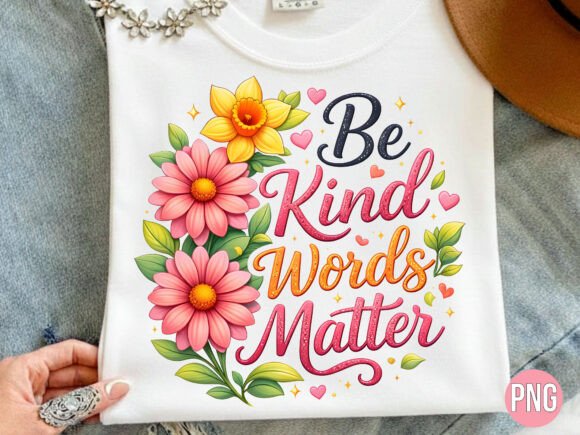 Download Be Kind Words Matter Floral Quote PNG - Premium Resources