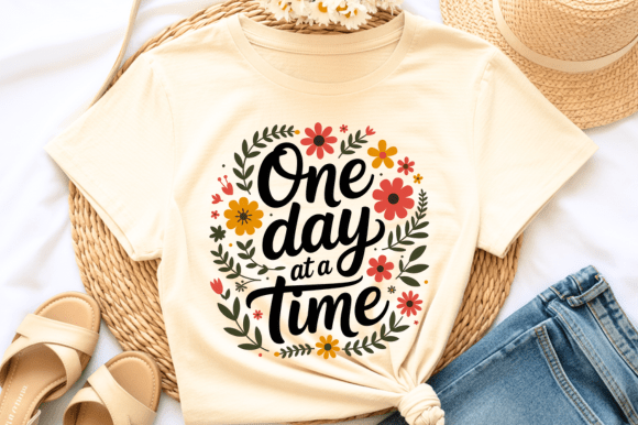 Download One Day at a Time Floral Quote PNG - Floral quote png Collection