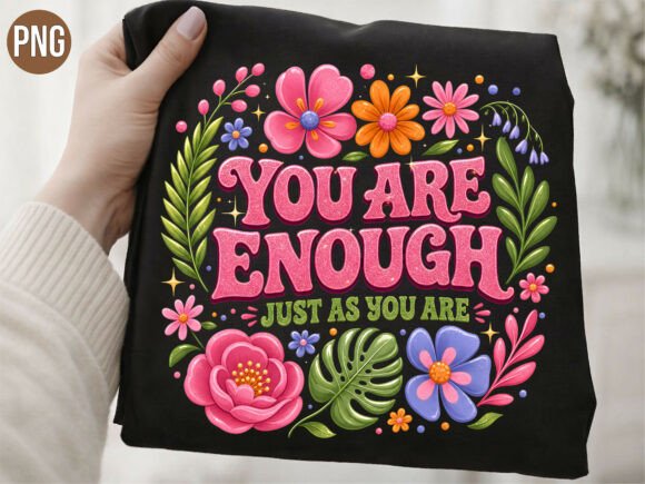 Download You Are Enough Floral Quote PNG Shirt - Floral quote png Collection
