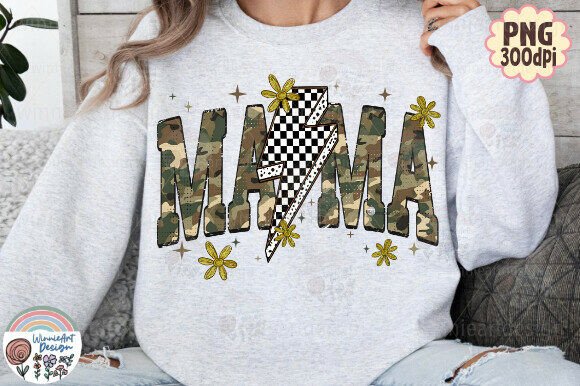 Download Retro Mama Camouflage Lightning Bolt PNG - Lightning bolt png Collection