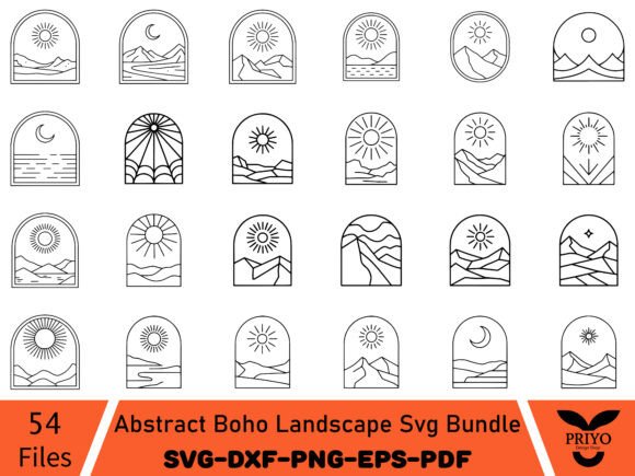 Download Abstract Boho Landscape Svg Bundle - Landscape svg Collection
