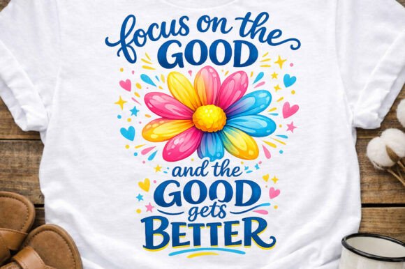 Download Focus on Good Boho Floral Quote PNG - Premium Resources