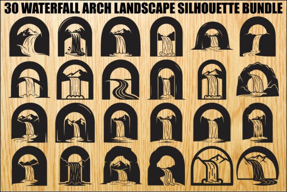 Download Waterfall Arch Landscape SVG Bundle - Landscape svg Collection